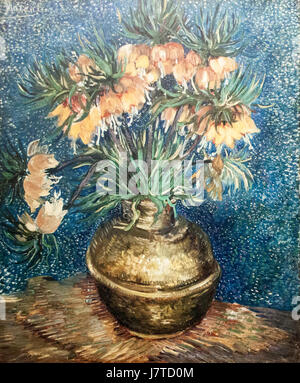 Crown Imperial Fritillaries dans un vase de cuivre Mon Rêve Banque D'Images