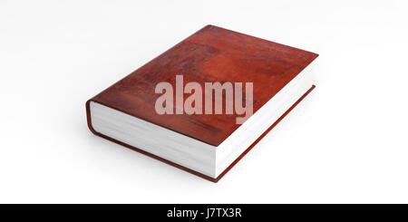 En cuir blanc modèle livre isolé sur fond blanc. 3d illustration Banque D'Images