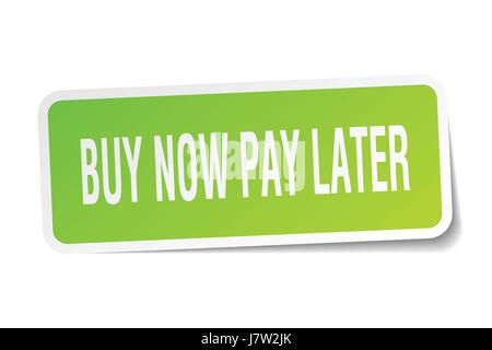 Achetez maintenant, payez plus tard autocollant carré blanc sur Illustration de Vecteur