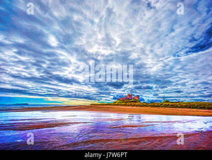 Art-Image picturale, Northumberland, Angleterre du Nord-Est Banque D'Images