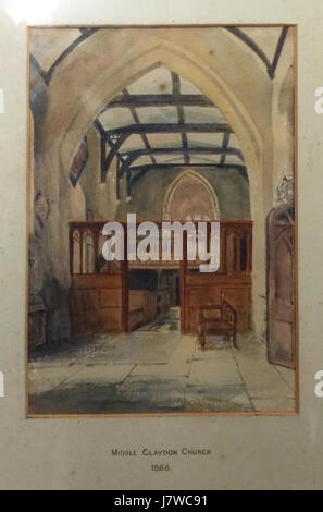 All Saints Church, Middle Claydon, Buckinghamshire, Angleterre, 1868 aquarelle 2 Banque D'Images