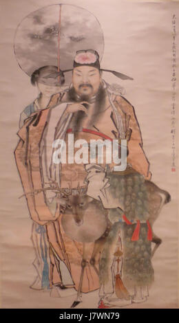 'L'étoile du dieu des émoluments par Qian Hui'an, encre et couleur sur papier, 1885 Banque D'Images