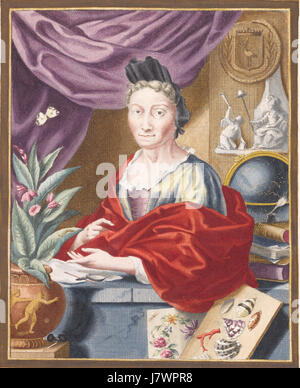 Anna Maria Sibylla Merian portrait en couleur Banque D'Images