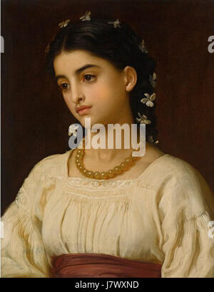 'Catarina' de Frederic, Lord Leighton est une peinture qui représente une femme dans une pose classique et gracieuse. Connu pour sa maîtrise de la forme et de la couleur, Leighton capture une représentation idéalisée de la beauté féminine. Banque D'Images