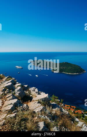 L'île de Lokrum. Près de la vieille ville de Dubrovnik en Croatie. Banque D'Images