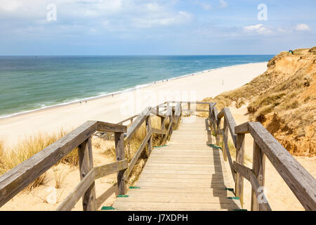 Escalier en bois des dunes jusqu'à la plage de Kampen, Sylt Banque D'Images