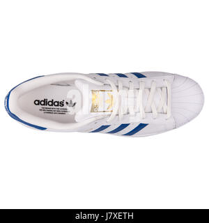 Adidas Superstar Foundation Men's Leather White with Blue Sneakers - B27141  Photo Stock - Alamy