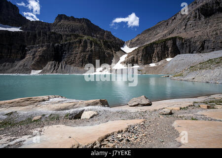 Mur du jardin en face de la région de Williamsburg Lake et repose de Grinnell, Glacier Glacier de nombreux repas, le parc national des Glaciers Banque D'Images