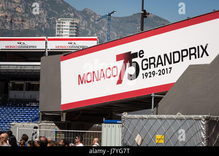 Les préparatifs du 75e jour avant le Grand Prix de Monaco à Monte Carlo. Banque D'Images