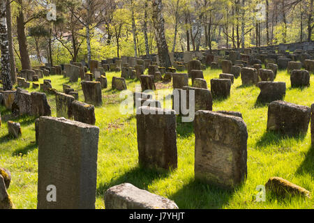 Vieux cimetière juif, Georgensgmünd, Lakeland franconien, Middle Franconia, Franconia, Bavaria, Germany Banque D'Images