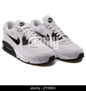 Wmn Nike Air Max 90 essentiel White Women's Sports Sneakers - 616730-110 Banque D'Images