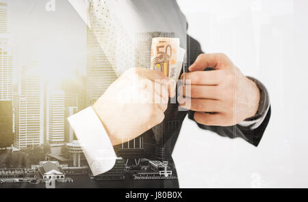 Avec de l'argent euro Banque D'Images