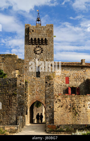 France, Gers, Larressingle, étiqueté les plus Beaux villages de France (les plus beaux villages de France), l'entrée Banque D'Images