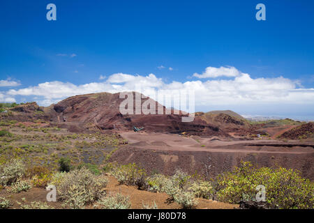 Gran Canaria, carrière de gravier volcanique picon, Telde municipalité Banque D'Images