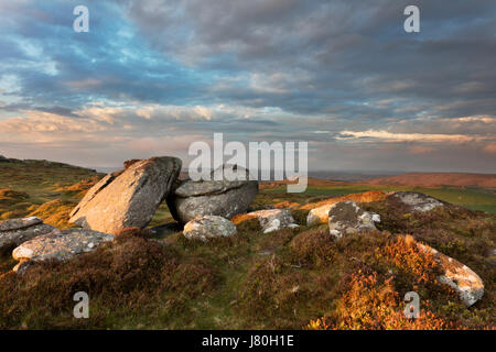 Vue de l'Chinkwell à Hound Tor Tor dans le Dartmoor National Park, Devon Banque D'Images