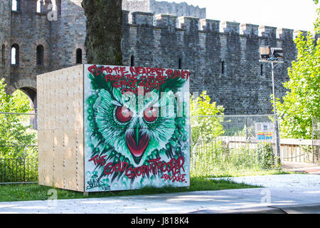 Cardiff, Wales, UK. 26 mai, 2017. La finale de la Ligue des Champions de l'hospitalité et de sécurité préparatifs à Cardiff Crédit : Chris Stevenson/Alamy Live News Banque D'Images