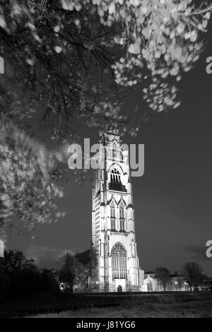 Crépuscule sur l'église St Botolphs ( Boston Stump ), Boston, ville du comté de Lincolnshire, Angleterre, RU Banque D'Images