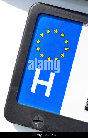 Pays de l'UE identifiant de la plaque d'immatriculation de voiture : Hongrie Banque D'Images