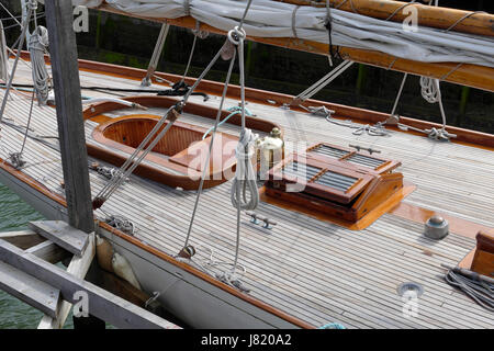 Nan de Fife : classic yacht avec un cutter rig aurique, conçu et construit par William Fife en 1896 Banque D'Images