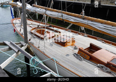 Nan de Fife : classic yacht avec un cutter rig aurique, conçu et construit par William Fife en 1896. Banque D'Images