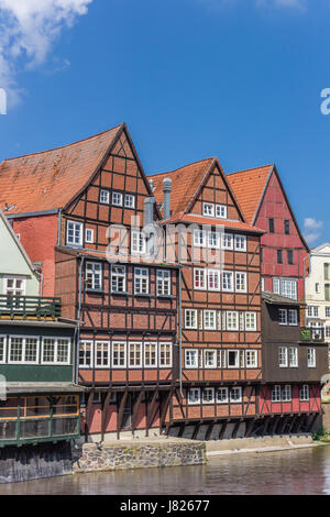 Maisons à colombages à l'ancien port de Lunebourg, Allemagne Banque D'Images