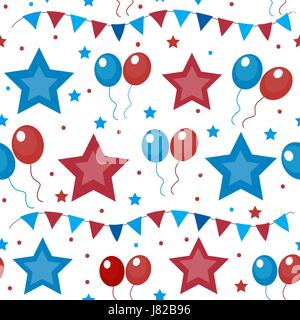 Drapeau américain USA modèles sans couture. Le jour de l'indépendance, le 4 juillet, la répétition de la texture, de concept d'arrière-plan sans fin. Vector illustration. Illustration de Vecteur