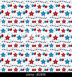 Drapeau américain USA modèles sans couture. Le jour de l'indépendance, le 4 juillet, la répétition de la texture, de concept d'arrière-plan sans fin. Vector illustration. Illustration de Vecteur