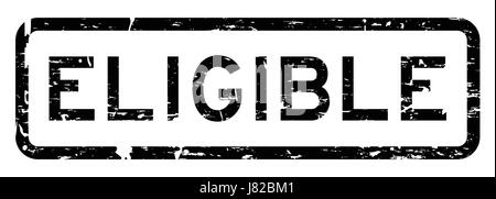 Grunge black square admissibles joint en caoutchouc stamp sur fond blanc Illustration de Vecteur