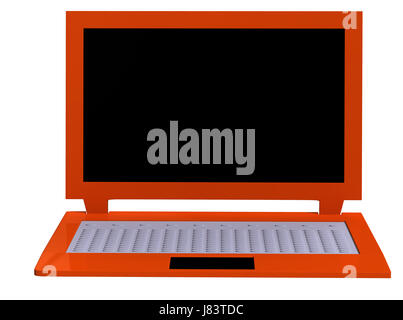 Office jusqu'à l'équipement de bureau Ordinateurs portable ordinateur portable blanc clavier de l'ordinateur Banque D'Images