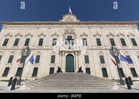 L'Auberge de Castille, Leon e Portugal, siège du Premier Ministre, la place de Castille, La Valette, Malte Banque D'Images