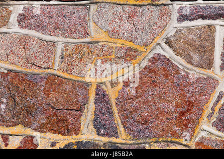 Vieux Mur de pierre fond texture rustique. Retro Brown stone wall background. Texture rock brique Banque D'Images