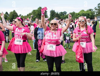 Brentwood, Essex, Royaume-Uni. 27 mai, 2017. Runnders à la course pour la vie de la recherche sur le cancer au Weald Park, Brentwood, Essex Crédit : Ian Davidson/Alamy Live News Banque D'Images