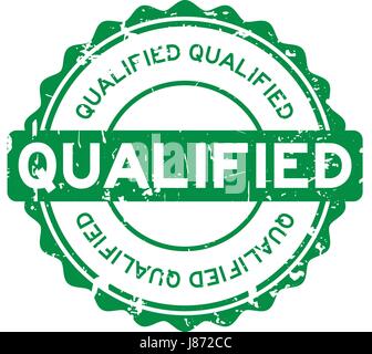 Grunge green stamp joint en caoutchouc rond qualifié sur fond blanc Illustration de Vecteur