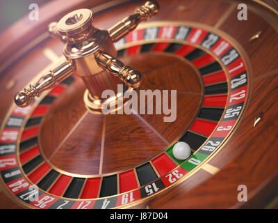 Casino roulette arrière-plan. Zéro. 3d illustration Banque D'Images