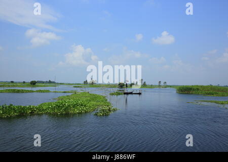 Vue de l'Arial Beel, un grand plan d'eau de 136 kilomètres carrés, situé au sud de Dhaka en Dhaleshwari entre Padma et rivière. Sreenagar, Munshi Banque D'Images