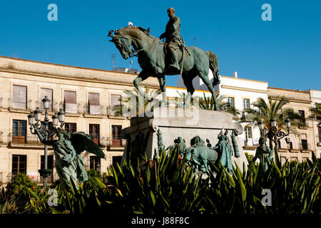 Miguel Primo de Rivera Monument à Plaza Arenal - Espagne - Jerez Banque D'Images
