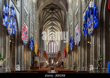 France, Loiret, Orléans, Cathédrale de la Basilique Sainte Croix d'Orléans, la nef Banque D'Images