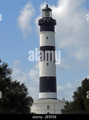 Signe, signal, la France, l'île, un phare, phare, île, signe, signal, bleu, Banque D'Images