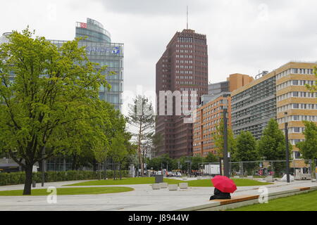 Vue sur la ville de Berlin, près de la Potsdamer Platz, un important public square et carrefour dans le centre de Berlin Banque D'Images