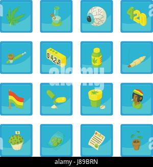 Icône rastafarienne app bleu Illustration de Vecteur