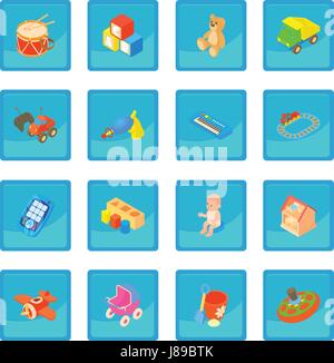 Jouets pour enfants bleu icône app Illustration de Vecteur