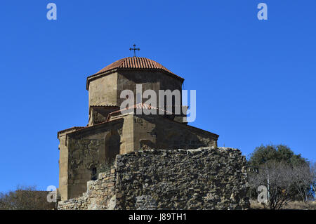 6e siècle monastère de Jvari, Géorgie. Banque D'Images