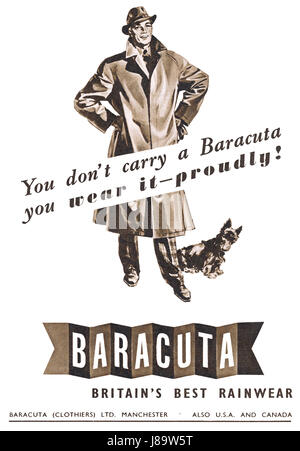 1951 La publicité pour Baracuta d'imperméables. Banque D'Images