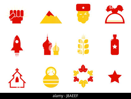 La Russie, isolée, communiste, icônes, blanc, rouge, le voyage, la religion, l'église, Banque D'Images