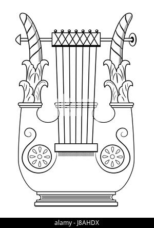 Le grec, de chaînes, de mythe, signe, lyre, mesure, instrument, méthode, investment trust Banque D'Images