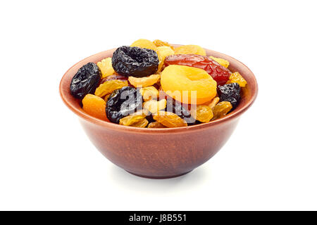 Bol de fruits secs mix on white Banque D'Images