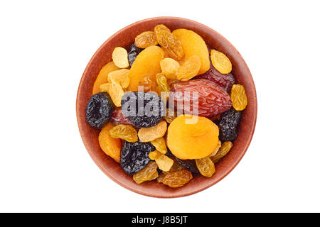 Bol de fruits secs mix on white Banque D'Images
