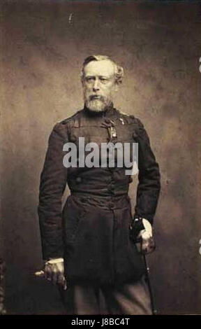 Portrait de Gustav Adolf Falkenberg, peint par Jens Petersen, reflétant le style artistique du XIXe siècle et l'importance historique du sujet. Banque D'Images