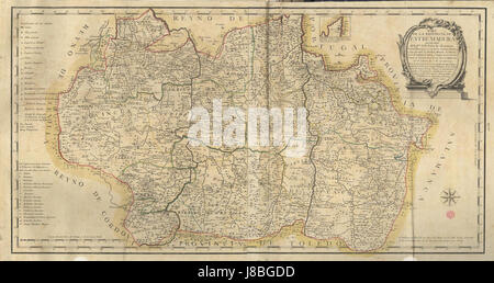Mapa de la provincia de Estremadura (1773) Banque D'Images