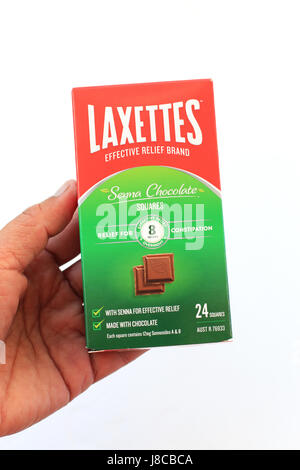 Laxettes Senna carrés au chocolat Banque D'Images